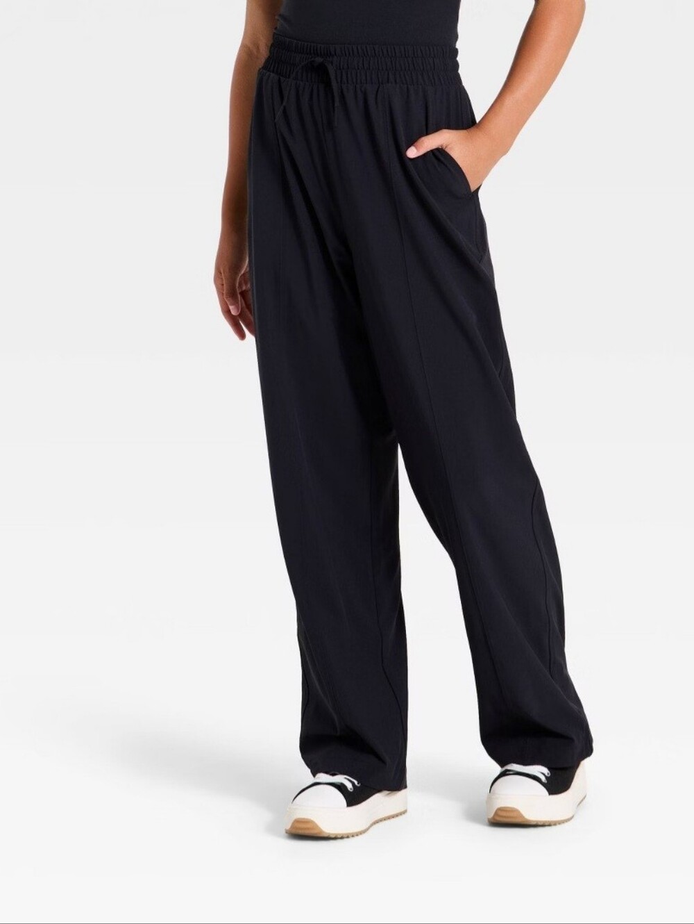 Girls' Active Light Straight Leg Pants - All In Motion Black XL